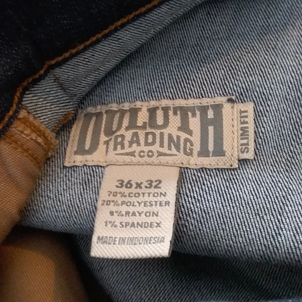 SOLD Duluth Trading NWOT Men's Indigo Ballroom Double Flex Slim Fit Jeans 36x32 - Picture 9 of 14